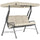 3-Seat Patio Swing Chair, Outdoor Canopy Swing with Adjustable Shade, Cushion, for Porch, Garden, Poolside, Backyard, Cream White