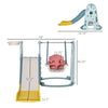 3 in 1 Kids Slide and Swing Set with Basketball Hoop Water-fillable Base Toddler Climber Playset Indoor Outdoor Exercise Toy