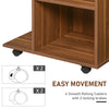 Printer Table Desk  Rolling Cart Stand with Wheels  Adjustable Shelf  Drawer and CPU Stand  Walnut