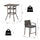 3 PCS Rattan Wicker Bar Set with Wood Grain Top Table and 2 Bar Stools for Outdoor, Patio, Poolside, Garden, Grey
