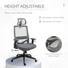 Draft Chair, Ergonomic Chair with Lumbar Back Support, Adjustable Headrest for Office, Task Chair, Grey