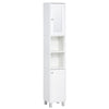 Tall Bathroom Storage Cabinet with Mirror, Wooden Freestanding Tower Cabinet with Adjustable Shelves, for Bathroom, or Living Room, White