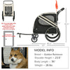 Dog Bike Trailer 2-in-1 Pet Stroller Cart Bicycle Wagon Cargo Carrier Attachment for Travel with 4 Wheels Reflectors Flag White