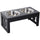 23" Modern Decorative Dog Bone Wooden Heavy Duty Pet Food Bowl Elevated Feeding Station - Black