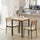 Modern 3 Piece Dining Set,  Dining Room Set with Wood Grain Veneered Surface, 2 Chairs, and Steel Frame, Small Dining Table for 2, Wood/Black