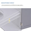 Under-Sink Bathroom Cabinet, Storage Unit with U-Shape Cut-out and Adjustable Internal Shelf, White and Grey