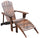 Wooden Adirondack Outdoor Patio Lounge Chair w/ Ottoman -