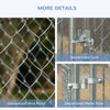 Silver Outdoor Dog Kennel Galvanized Chain Link Fence Heavy Duty Pet Run House Chicken Coop with Secure Lock Mesh Sidewalls for Backyard, Silver