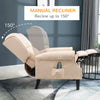 Wingback Heated Vibrating Accent Sofa Vintage Upholstered Massage Recliner Chair Push-back with Remote Controller, light Beige