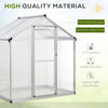 4' L x 6' W Walk-In Polycarbonate Greenhouse with Roof Vent,Greenhouse for Winter