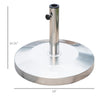 55lb Round Stainless Steel Outdoor Patio Umbrella Stand Base with Heavy Cement Bottom & Mirror Finish