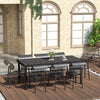 Patio Dining Table for 8, Rectangular Aluminum Outdoor Table for Garden Lawn Backyard, Black