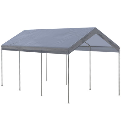 10' x 20' Carport, Portable Garage & Patio Canopy Tent Storage Shelter, Adjustable Height, Anti-UV Cover for Car, Truck, Boat, Catering, Wedding, Gray