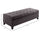 Large 51" Tufted Faux Leather Ottoman Storage Bench for Living Room, Entryway, or Bedroom, Dark Brown