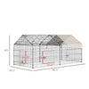 Outdoor Metal Pet Enclosure Small Animal Playpen Run for Rabbits, Chickens, Cats, Small Animals, Black & White 87" x 41"