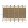 6 Panel Folding Room Divider Portable Privacy Screen Wave Fiber Room Partition for Home Office Natural