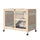 Rabbit Hutch Indoor, 2-Story Bunny Hutch, Wooden Guinea Pig Cage, with No Leak Tray, Universal Casters, Lockable Doors, Run Area, Ramp, Natural