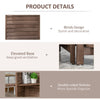 4 Panel Folding Room Divider, 5.5ft Freestanding Paulownia Wood Wall Divider Panel with Storage Shelves for Bedroom or Office, Walnut Wood