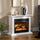 Electric Fireplace Heater, Freestanding Fireplace with Mantel and  Dimmable Flame Effect, Space Heater with Remote Control, 1400W, White