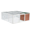 Wooden Outdoor Rabbit Hutch Small Animal Cages Brown and White 64" Fir Wood with Run and Mesh Cover