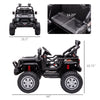12V Kids Ride-on Truck with Remote Control, Battery-Operated Kids Car with Led Lights, Electric Ride on Toy with Spring Suspension, Music, Horn, 3 Speeds, Black