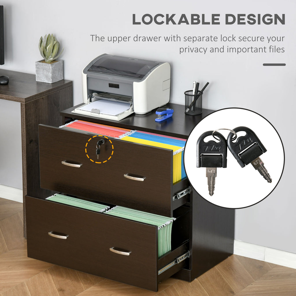 Key Filing Drawer 2-Drawer File Cabinet with Lock and Keys, Vertical Storage Filing Cabi