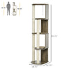 65" Multi-Lever Cat Tree, Activity Center Cat Tower with Jute Scratching Posts, Four Mats, Elevated Perches, Cream White