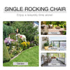 Outdoor Rocking Chair, Wooden Rustic High Back All Weather Rocker, Slatted for Indoor, Backyard & Patio, Black