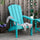 Outdoor HDPE Adirondack Deck Chair,Plastic Lounger with High Back and Wide Seat, Turquoise