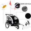 White Elite 360 Swivel Bike Trailer for Kids Double Child Two-Wheel Bicycle Cargo Trailer With 2 Security Harnesses