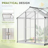 4' L x 6' W Walk-In Polycarbonate Greenhouse with Roof Vent,Greenhouse for Winter
