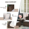 5-Piece PE Rattan Outdoor Patio Armchair Set with 2 Chairs, 2 Ottomans, Coffee Table Conversation Set, & Durable Build, Beige