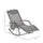 Outdoor Rocking Chair, Patio Sling Sun Lounger, Pocket, Recliner Rocker, Lounge Chair with Detachable Pillow for Deck, Garden or Pool, Grey