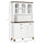 Kitchen Buffet with Hutch 6 Door 2 Drawer Adjustable Shelves, White