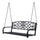 Steel Hanging Porch Swing, Fleur-de-Lis Design Outdoor Swing Seat Bench with Chains for the Yard, Deck, 485 LBS Weight Capacity, Bronze