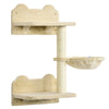 Wall-Mounted Cat Tree, Cat Wall Furniture with Scratching Post, Kitten Activity Center with Condo, Beige