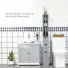 54" Tall Bathroom Storage Cabinet, Freestanding Linen Tower with 2-Tier Shelf and Drawers, Narrow Side Floor Organizer, Grey