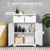 Freestanding Bathroom Storage Cabinet, Floor Cupboard with 2 Drawers, Adjustable Shelf, for Bathroom, Living Room, Bedroom or Entryway, White