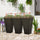 28" Tall Plastic Flower Pot, Set of 3, Large Outdoor & Indoor Plastic Garden Planters, for Entryway, Patio, Yard, Brown