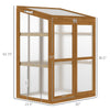 Wooden Cold Frame Greenhouse Small Mini Planter Box, 30" L x 24" W x 44" H, Brown