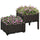 2-Piece Raised Garden Bed Planter Raised Bed with Self-Watering Design and Drainage Holes for Flowers, Brown
