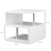 Lift Top Coffee Table Modern Designer S-Shaped Accent table 3-Tier Side Table Multi Level Accent End Table with 2 Steel Support Poles, White