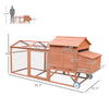 96.5" Chicken Coop Wooden Chicken House Rabbit Hutch Poultry Cage Hen Pen Portable Backyard with Wheels Outdoor Run and Nesting Box, Natural