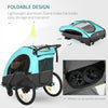 3-in-1 Folding Child Bike Trailer Baby Trailer with Shock Absorbing Frame & Adjustable Handlebar, Blue/Grey