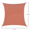 20' x 16' Sun Shade Sail Rectangle Sail Shade Canopy for Outdoor Patio Deck Yard, Brick Red