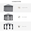 Patio Gazebo 10' x 10' Outdoor Soft Top Canopy Tent with Zippered Mesh Sidewalls, Privacy Curtains, Netting Black