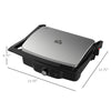 4 Slice Panini Press Grill, Stainless Steel Sandwich Maker with Non-Stick Double Plates, Locking Lids and Drip Tray, Opens 180 Degrees