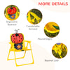 Kids Picnic Table and Chair Set, Outdoor Folding Garden Furniture, for Patio Backyard, with Ladybird Pattern, Removable & Height Adjustable