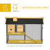 47" Rabbit Hutch Outdoor Bunny Cage with Run, Removable Tray, Ramp, 2 Story Wooden Rabbit House