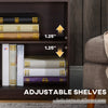 Modern Kitchen Storage Sideboard, Buffet Cabinet, Sliding Glass Doors Cupboard with Adjustable Shelf, Dark Brown